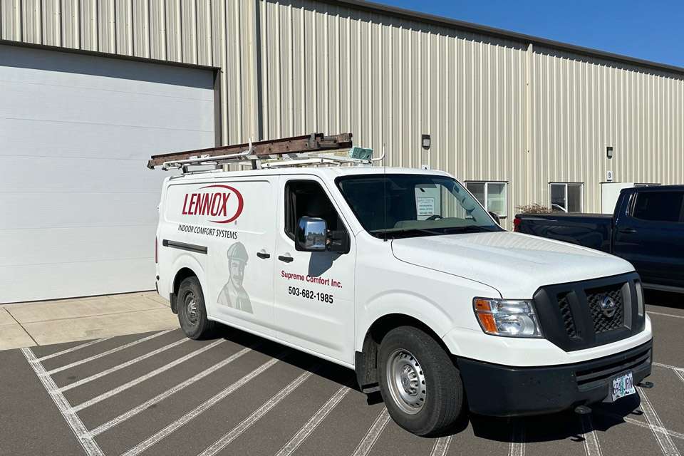 SupremeContact-5-960×640 Supreme Comfort Van outside office building